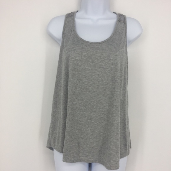 Market & Spruce Tops - Market & Spruce Gray Crochet Detail Tank in Small